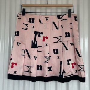 Trina Turk Pink and Black Lettered Skater Skirt